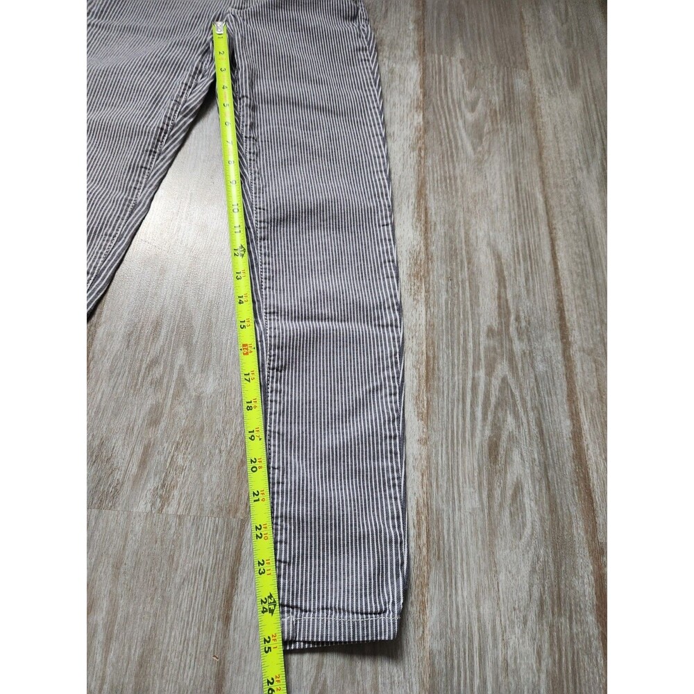 Free People High Rise Skinny Jeggings Gray White Stripe Stretch Lightweight 25 - Picture 9 of 10